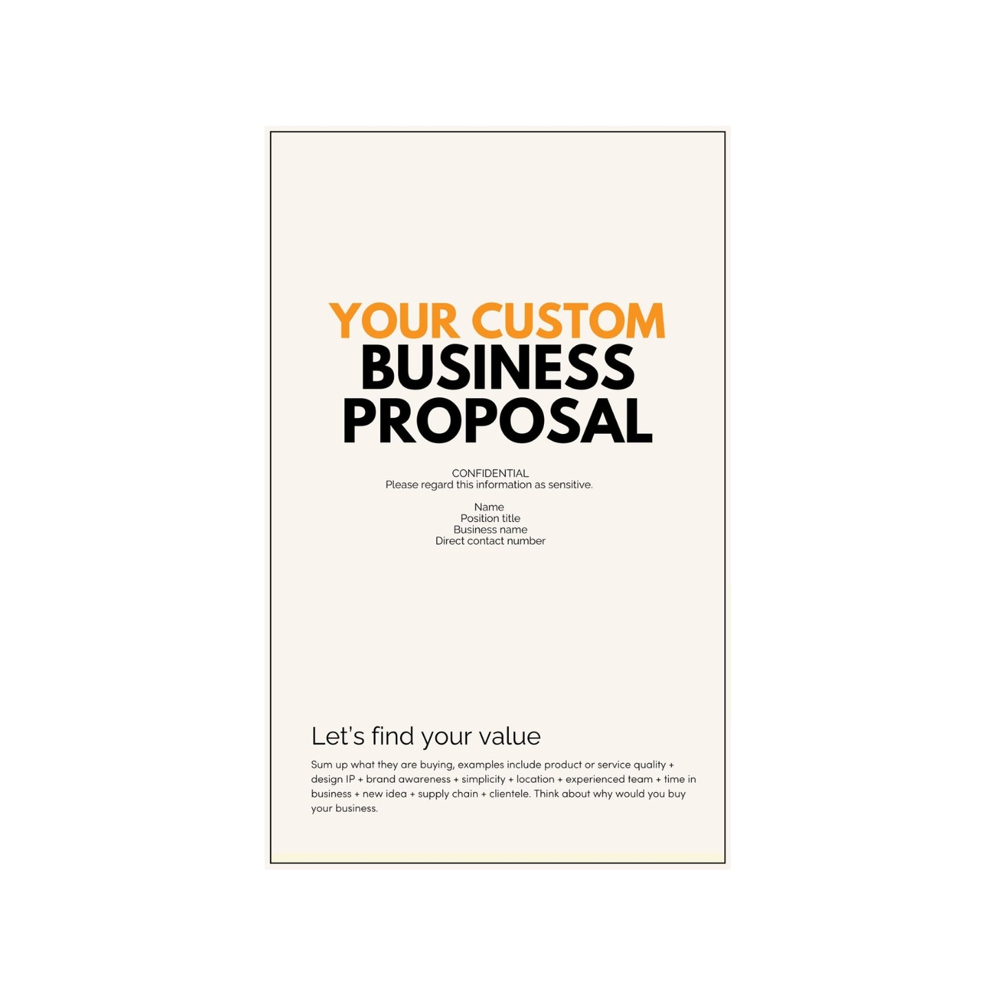 Custom Business Proposal to Help You Sell Your Business